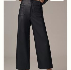 Anthro-Maeve The Colette Black Faux Cropped  Pants Size 27